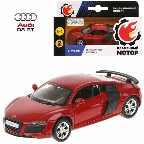 Машина мет. 1:43 Audi R8 GT, откр. двери, красный,12см