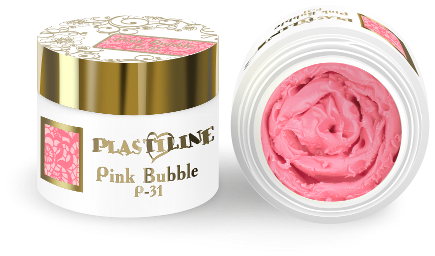 Гель-пластилин для лепки на ногтях, гель для дизайна, цвет пастельный нежно-розовый P-31 Pink Bubble, 5 мл.