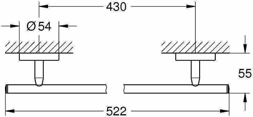 Изображение Держатель для банного полотенца GROHE BauCosmopolitan, 430 мм, хром 40459001