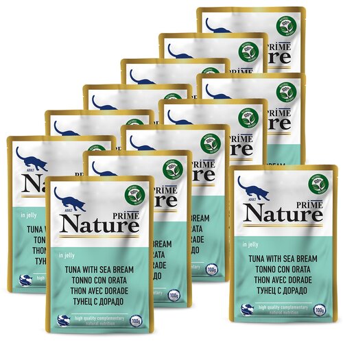 PRIME NATURE 100гр в желе Тунец с дорадо для кошек х 12шт.