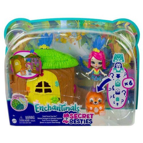 Игровой набор Mattel Enchantimals Домик-сюрприз Пикки Какаду GTM49 игровой набор с куклой enchantimals ясли для зверят серия друзья малыши hlh23