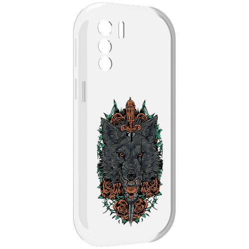 Чехол MyPads красивый злой волк для UleFone Note 13P задняя-панель-накладка-бампер