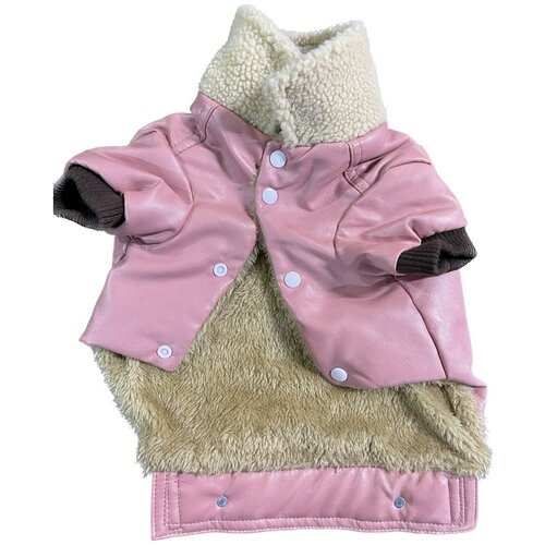 Куртка для собак кожа девочка розовая размер L