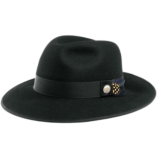 Шляпа федора Christys, подкладка, размер 61, черный