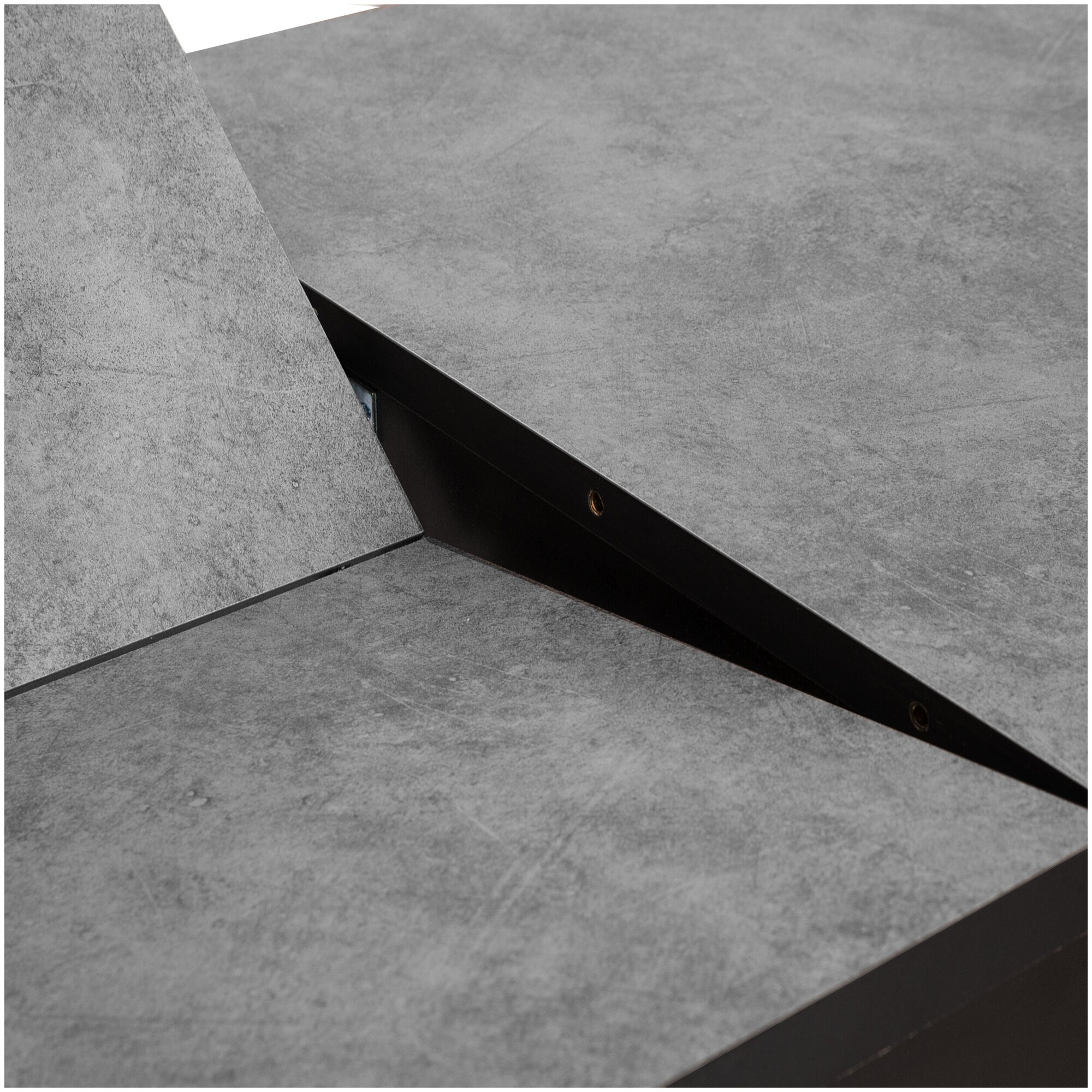 Стол раздвижной гранд-с, 110/160х69, бетон, черный - фотография № 9