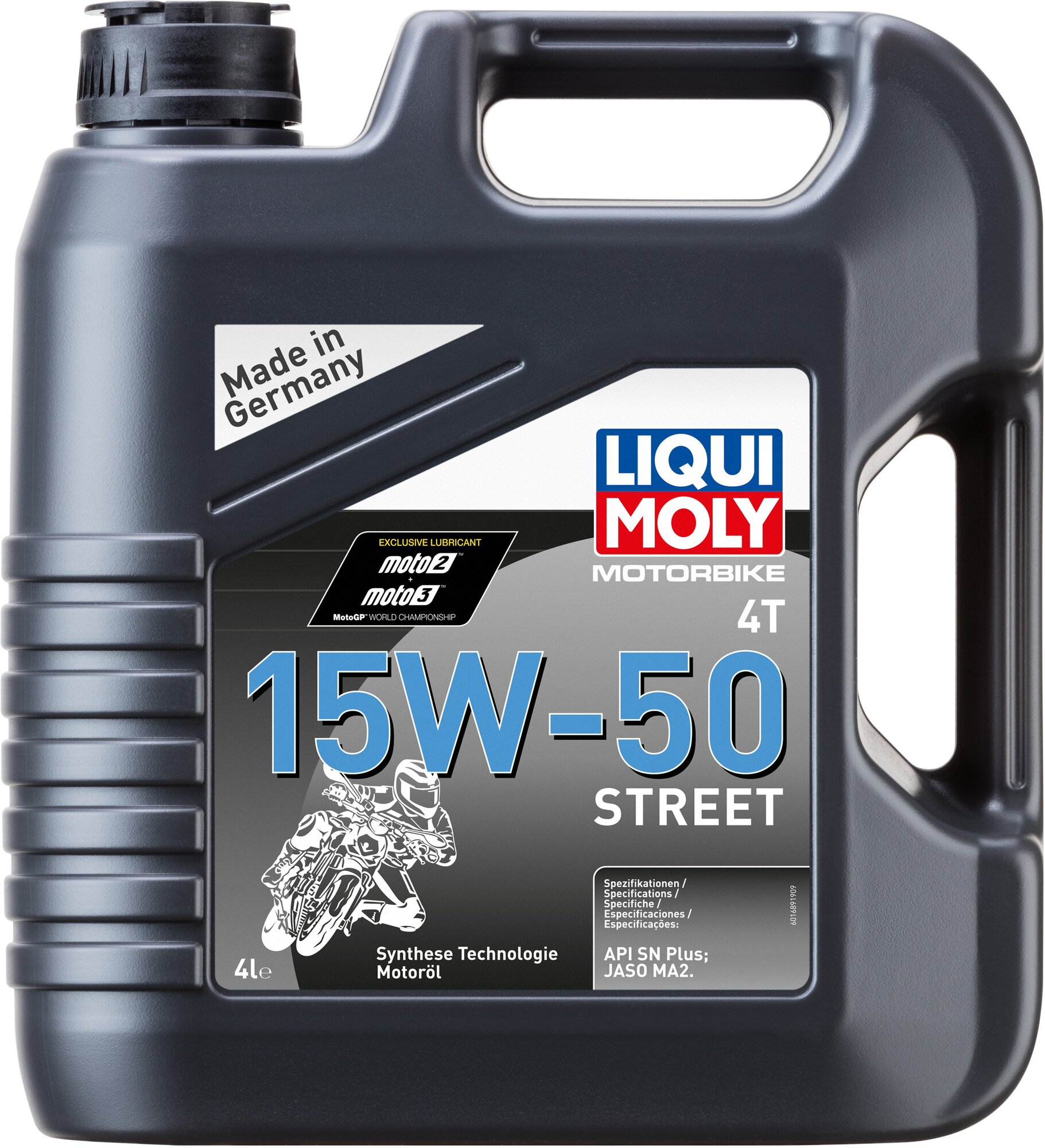 1689 LiquiMoly НС-синтетическое моторное масло для 4-такт. мотоциклов Motorbike 4T Street 15W-50 4л