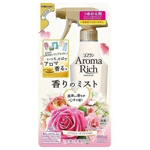 Кондиционер-спрей для тканей Lion Япония Soflan Aroma Rich Diana, сменный блок, 250 мл