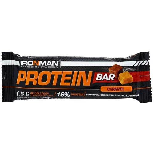 Ironman, Protein Bar с коллагеном, 30х35г (Карамель)
