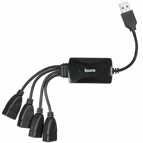 Разветвитель USB Buro BU-HUB4-03-U20-Splitter 4порт черный 63400₽