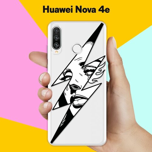 Силиконовый чехол Молния на Huawei Nova 4e силиконовый чехол волна на huawei nova 4e