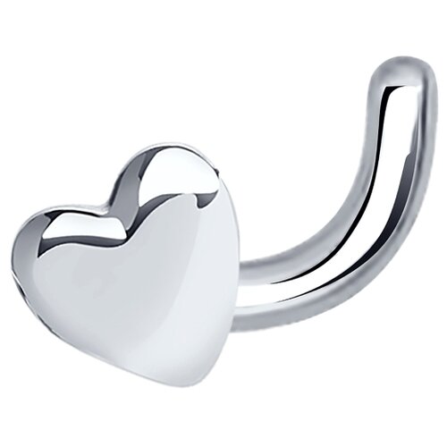 Украшение SOKOLOV из серебра в форме сердца для пирсинга носа 94060019