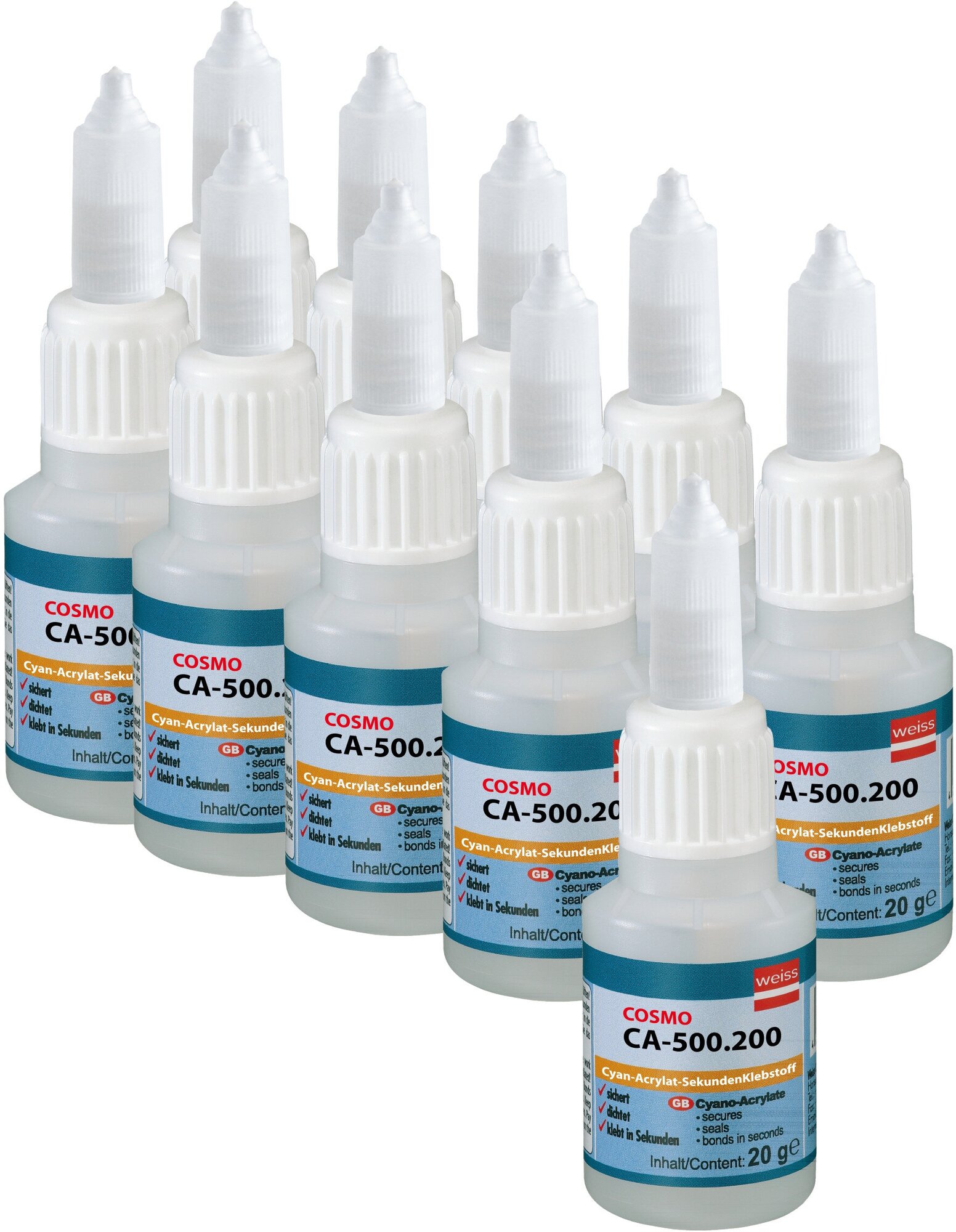 Клей цианоакрилатный Cosmofen СA-12 COSMO CA-500.200, 20 г (упаковка 20шт.)
