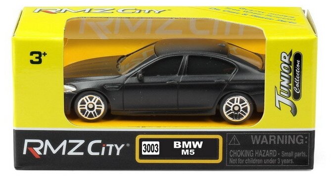 Машинка металлическая Uni-Fortune RMZ City 1:64 BMW M5, без механизмов, черный матовый цвет