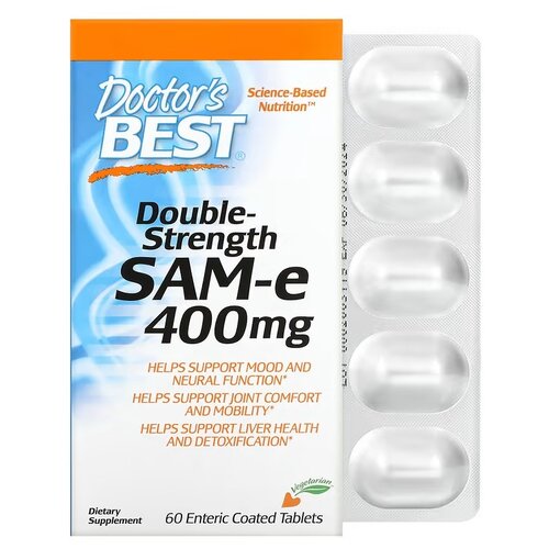 Таблетки Doctor's Best Double Strength SAM-e, 140 г, 400 мг, 30 шт.