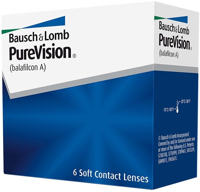 Контактные линзы Bausch & Lomb PureVision, 6 шт., R 8,6, D -2