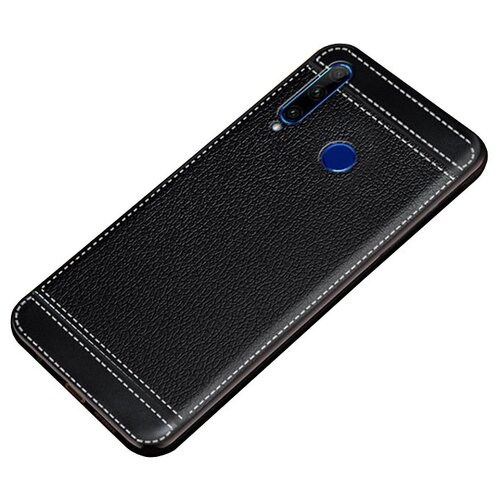 фото Чехол mypads для xiaomi redmi note 8t из качественного износостойкого силикона с декоративным дизайном под кожу с тиснением черный