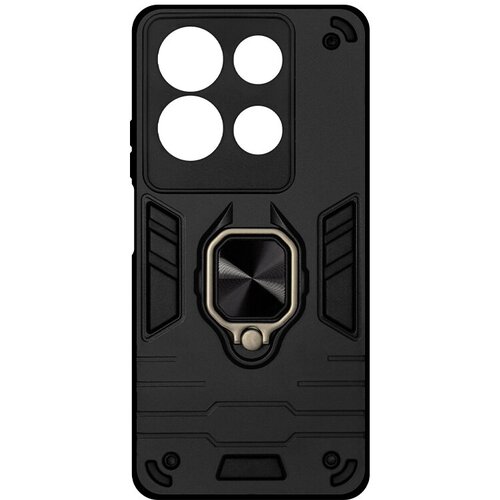 Защищенный чехол с металлической пластиной для магнитного держателя и кольцом для Infinix Note 30 DF inArmor-10 (black)