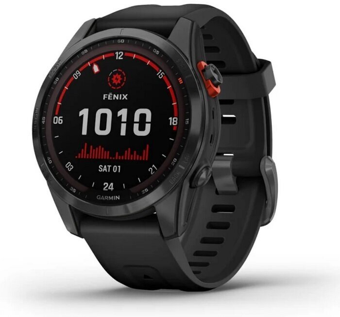 Умные часы Garmin fenix 7S – Solar Edition Slate Gray with Black Band (010-02539-13)