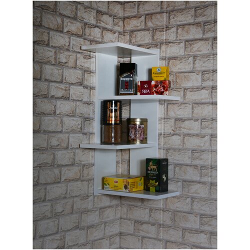 Полка подвесная угловая Kirsten Medium 34x34x69 cm Desperado Sport LOFT ЛДСП белая