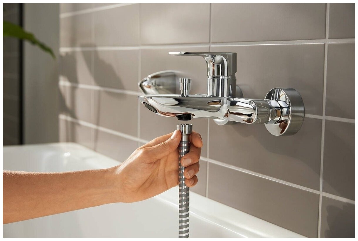 Смеситель для ванны hansgrohe Rebris E, внешнего монтажа 72450000, хром - фото №6