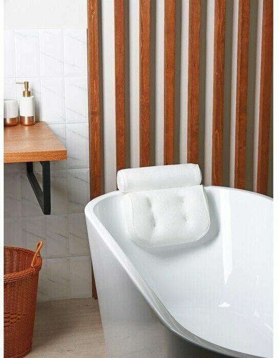 Подушка для ванной SPA Premium, на присосках, цвет белый - фотография № 10