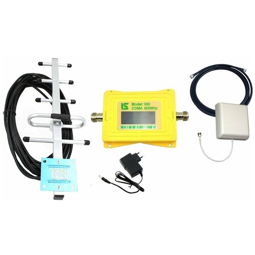 Усилитель репитер GSM 900 3G 900 МГц до 150м² с экраном (комплект с внутренней панельной антенной)