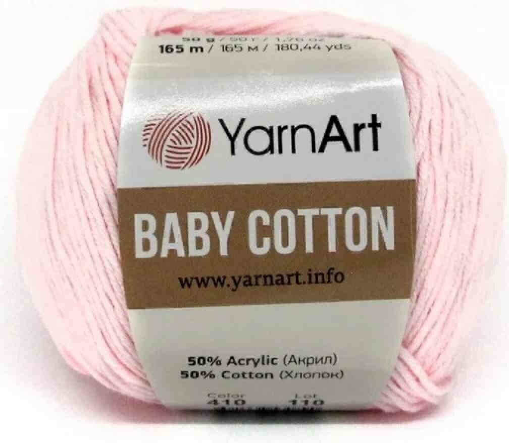 Пряжа YarnArt Baby cotton светло-розовый (410), 50%хлопок/50%акрил, 165м, 50г, 1шт