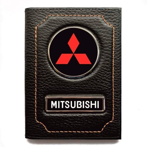 Обложка для автодокументов Mitsubishi, черный