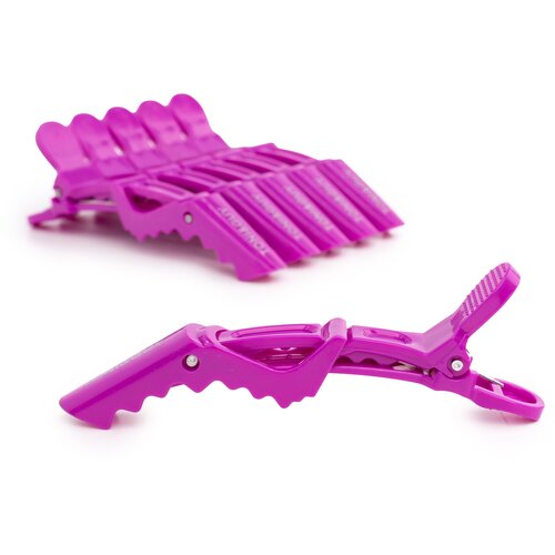 Зажим для волос парикмахерский аллигаторы 6 шт розовые 420₽