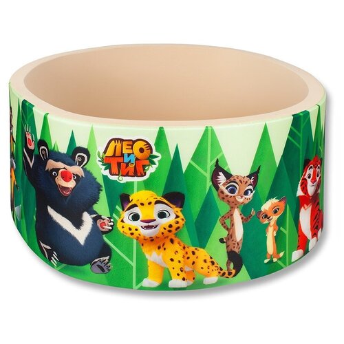 фото Бассейн hotenok лео и тиг бежевый с зеленым дер. sbh1ltgr_be