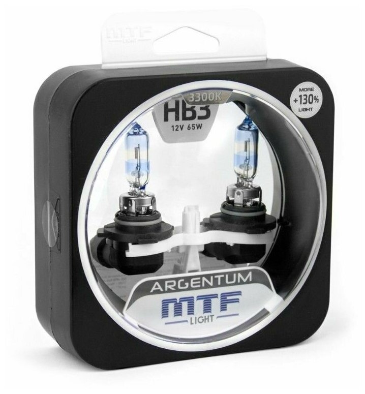 Автолампы HB3(9005) - Галогенные лампы MTF Light серия ARGENTUM +130% 3300K