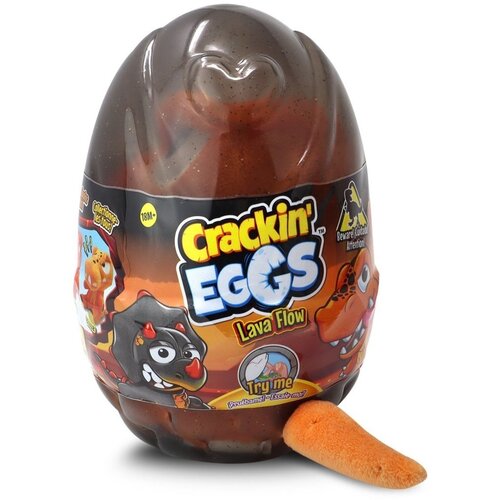 игрушка crackin eggs динозавр в яйце серия лава оранжевый 24 см Мягкая игрушка в яйце, Динозавр, Crackin'Eggs, Лава, 12 см, микс