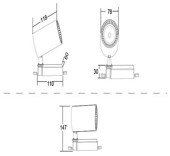 Трековый светильник Technical Vuoro TR029-3-10W4K-B