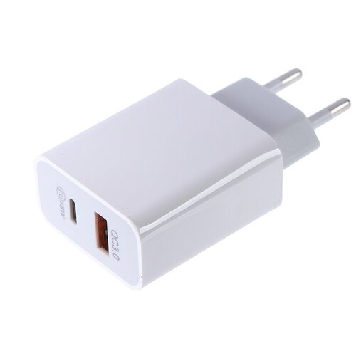 фото Зарядное устройство media gadget hps-2qcuc usb quick charge 3.0 / usb type-c power deliver white mghps2qcucwt mediagadget