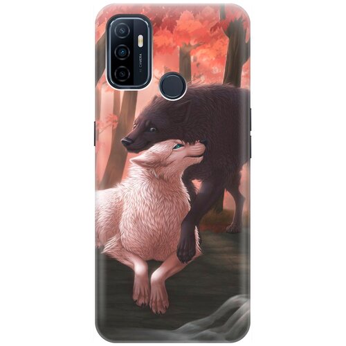 фото Re:pa накладка transparent для oppo a53 / a32 с принтом "влюбленные волки"