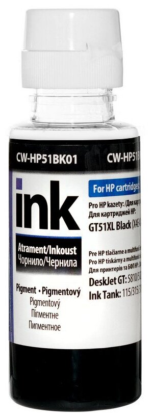 Чернила ColorWay для HP Ink Tank 115/315/415 Pigm. 100мл black HP51BK