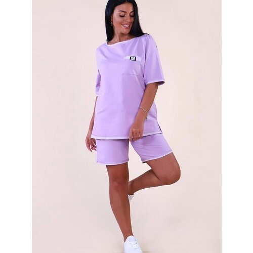 Комплект одежды Руся, размер 46, фиолетовый, мультиколор