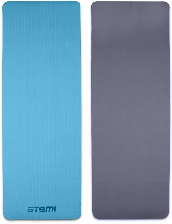 Коврик для йоги и фитнеса Atemi, AYM13B, TPE, 173х61х0,4 см, серо-голубой