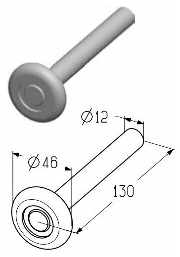 Ролик ходовой R-130-12-G - фотография № 6