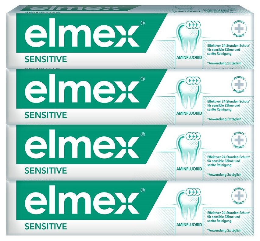 Зубная паста Elmex Сенситив Плюс для чувствительных зубов, 75 мл, 4 штуки в наборе