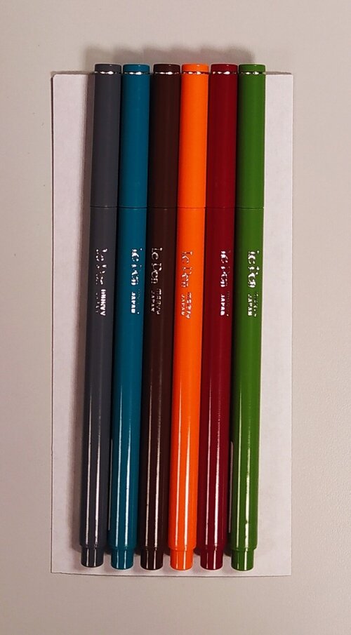 MARVY Uchida Набор капиллярных цветных ручек LePen для письма, рисования и черчения, MAR4300, осень, 6 шт/уп,