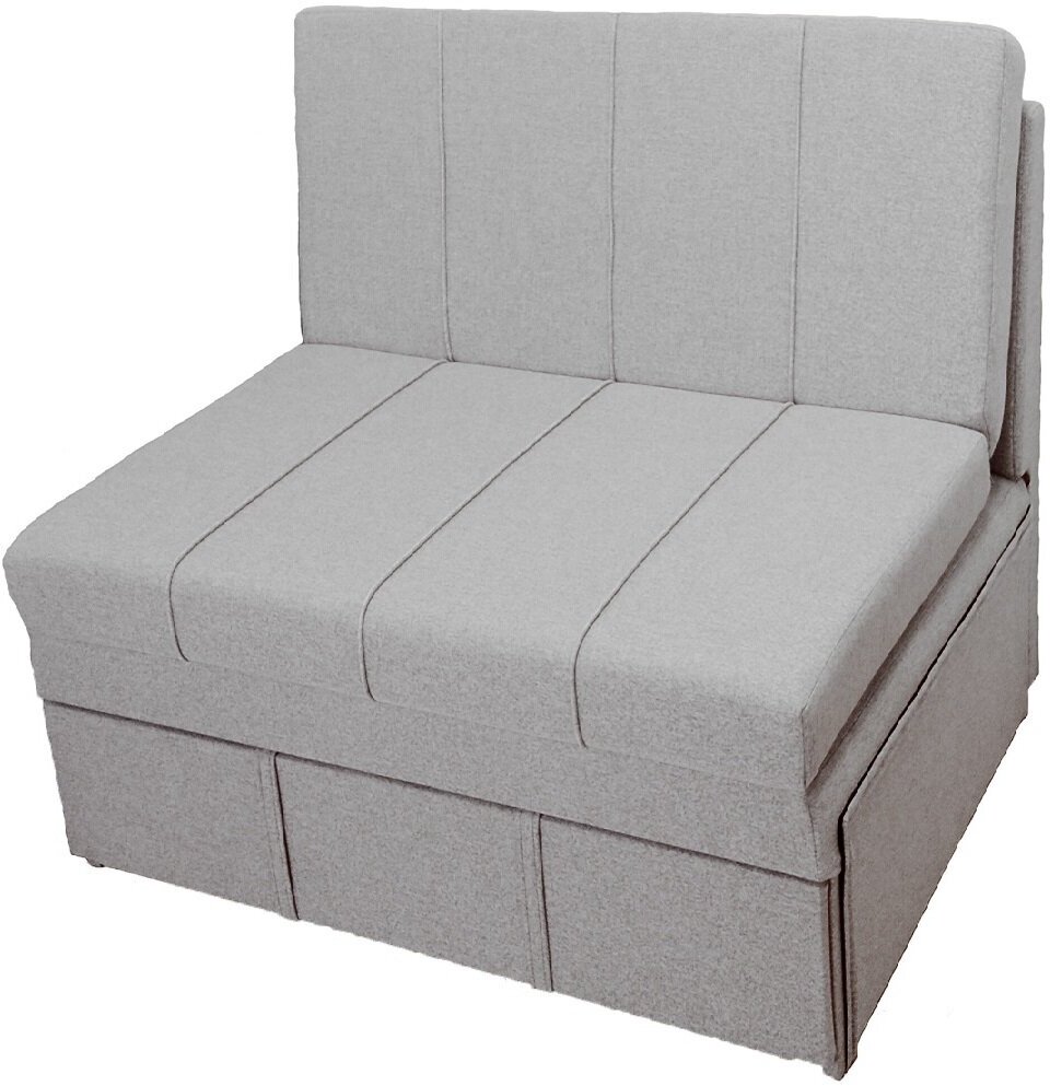 Раскладной диван-кровать StylChairs Сёма 80 без подлокотников, обивка: ткань рогожка, цвет: светло-серый