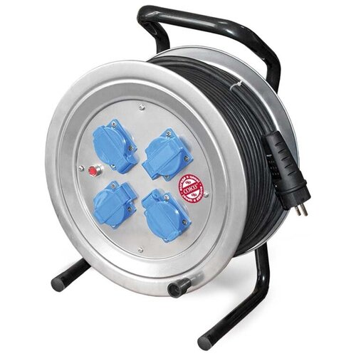 фото Удлинитель силовой союз, на катушке, с заземлением, 4 гнезда, 3700 вт, ip-44, 50 м