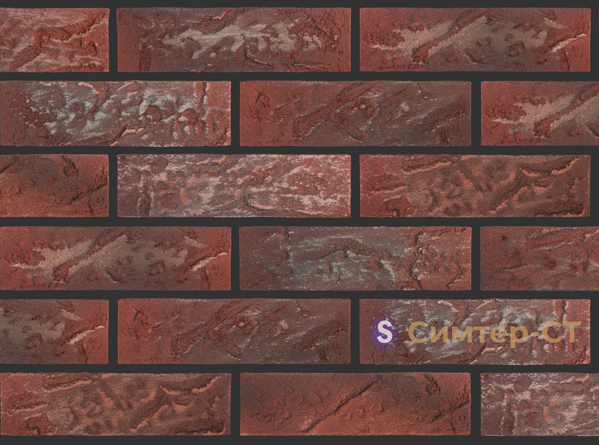 фото Гибкий облицовочный клинкер СТ-ФН-14 "Античный кирпич патина" для фасада и интерьера (1040*480*5) мм. уп. 4 кв. м, 192 шт.