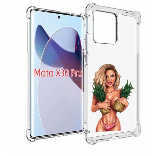 Чехол MyPads девушка-с-ананасами женский для Motorola Moto X30 Pro задняя-панель-накладка-бампер