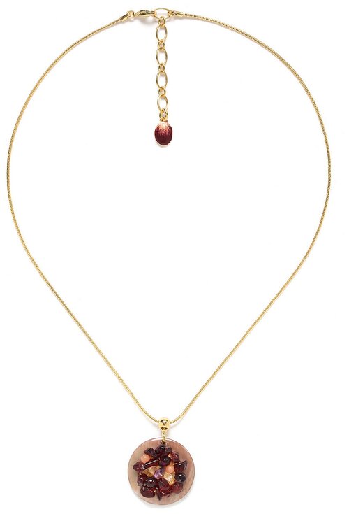 Колье Nature Bijoux, Grenadine, аметист, гранат, цитрин, нефрит, перламутр, NB23.1-15-42633 бордовый