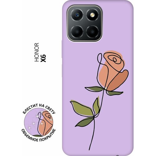 Силиконовый чехол на Honor X6, X8 5G, Хонор Х6, Х8 5Г Silky Touch Premium с принтом Rose сиреневый матовый soft touch силиконовый чехол на honor x6 x8 5g хонор х6 х8 5г с 3d принтом flock of ducks w черный