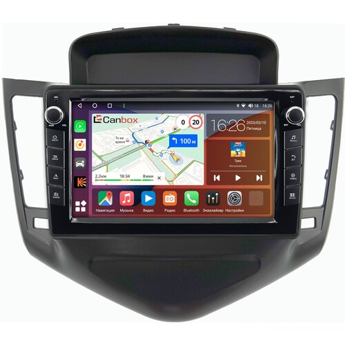 Штатная магнитола Canbox H-Line 7824-9010 Chevrolet Cruze (2008-2012) (черная) Android 10 (4G-SIM, 6/128, DSP, IPS) С крутилками