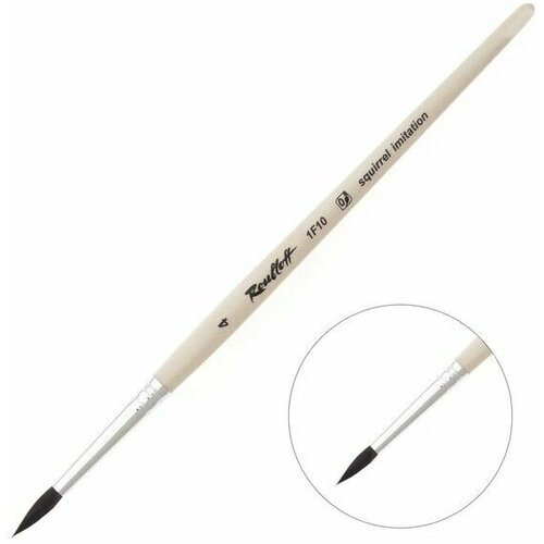 Кисть Синтетика имитация Белки круглая серия 1F10 4 ручка короткая пропитана лаком белая обойма 1 шт 600₽