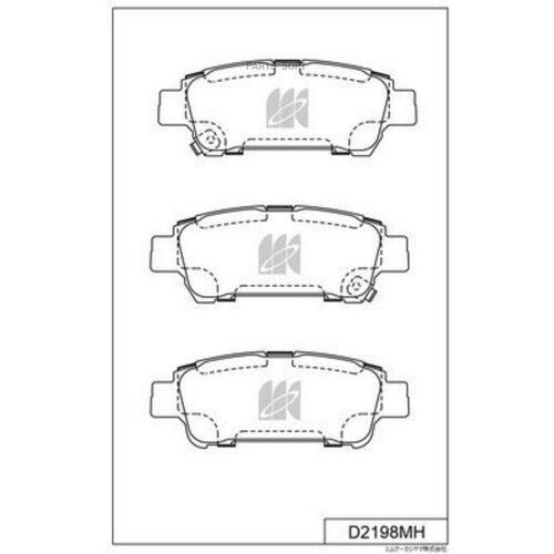 KASHIYAMA D2198MH Колодки тормозные, задние (с антискрипной пластиной) 1шт